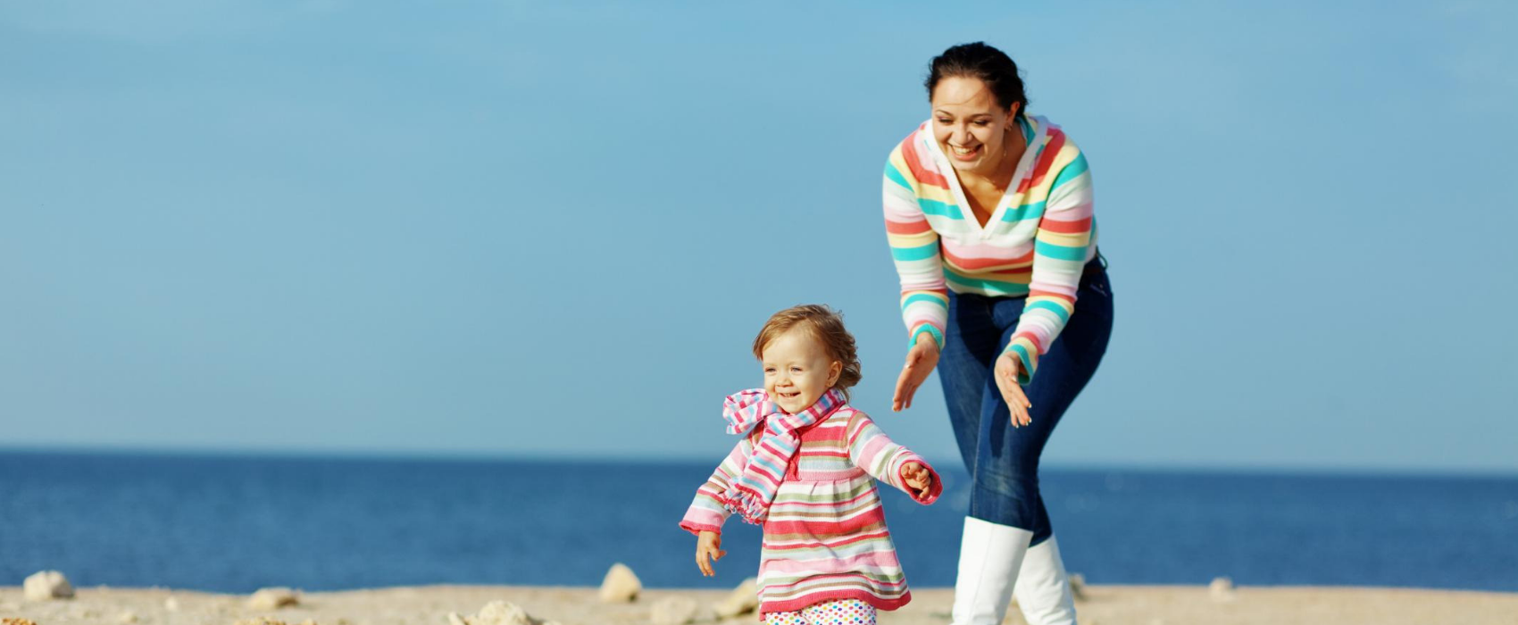 mother chasing after her daughter